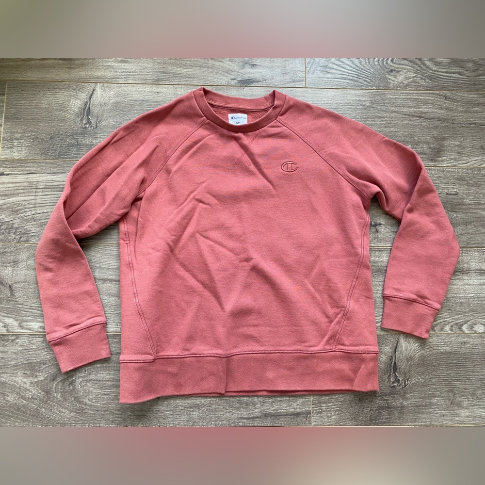 Champion Unisex cotton blend warm crewneck sweater, faded red, 2022